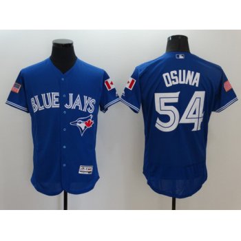 Men's Toronto Blue Jays #54 Roberto Osuna Royal Blue Fashion Stars & Stripes 2016 Flexbase Majestic Jersey