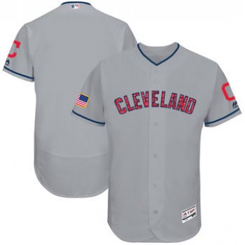 Cleveland Indians Majestic Blank Gray 2018 Stars & Stripes Flex Base Team Jersey