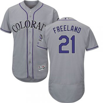 Colorado Rockies 21 Kyle Freeland Grey Flexbase Authentic Collection Stitched Baseball Jersey