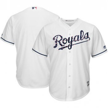 Kansas City Royals Majestic Blank White 2018 Stars & Stripes Cool Base Team Jersey