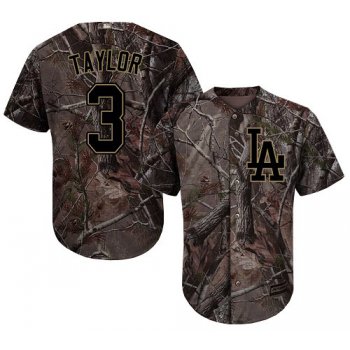 Los Angeles Dodgers #3 Chris Taylor Camo Realtree Collection Cool Base Stitched Baseball Jersey