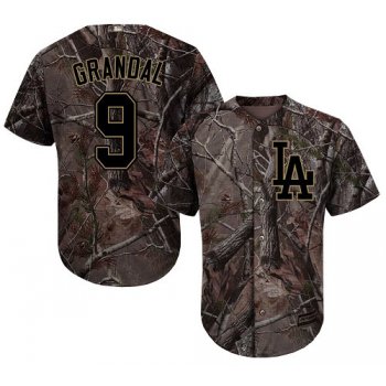 Los Angeles Dodgers #9 Yasmani Grandal Camo Realtree Collection Cool Base Stitched Baseball Jersey