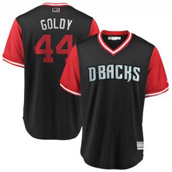 Men's Arizona Diamondbacks 44 Paul Goldschmidt Goldy Majestic Black 2018 Players' Weekend Cool Base Jersey