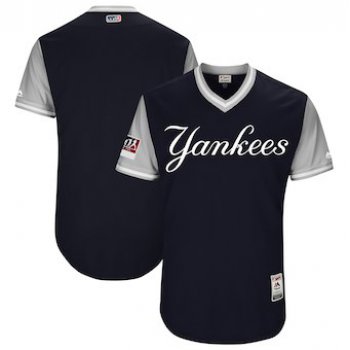 Men's New York Yankees Blank Majestic Navy 2018 Players' Weekend Authentic Team Jersey