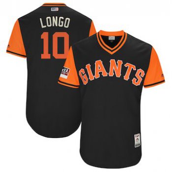 Men's San Francisco Giants 10 Evan Longoria Longo Majestic Black 2018 Players' Weekend Authentic Jersey