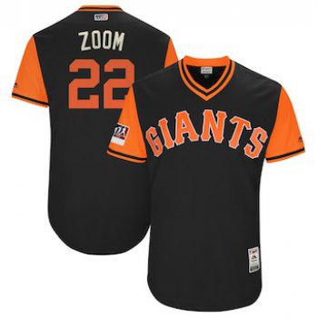 Men's San Francisco Giants 22 Andrew McCutchen Zoom Majestic Black 2018 Players' Weekend Authentic Jersey