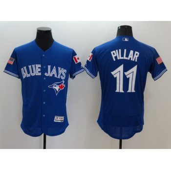 Men's Toronto Blue Jays #11 Kevin Pillar Royal Blue Fashion Stars & Stripes 2016 Flexbase Majestic Jersey