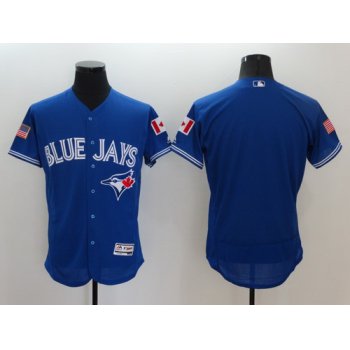 Men's Toronto Blue Jays Blank Royal Blue Fashion Stars & Stripes 2016 Flexbase Majestic Jersey