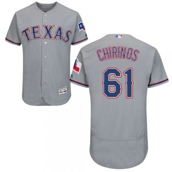 Texas Rangers #61 Robinson Chirinos Grey Flexbase Authentic Collection Stitched Baseball Jersey