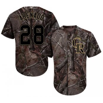 Colorado Rockies #28 Nolan Arenado Camo Realtree Collection Cool Base Stitched MLB Jersey