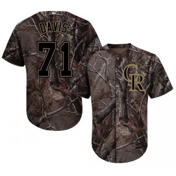 Colorado Rockies #71 Wade Davis Camo Realtree Collection Cool Base Stitched MLB Jersey