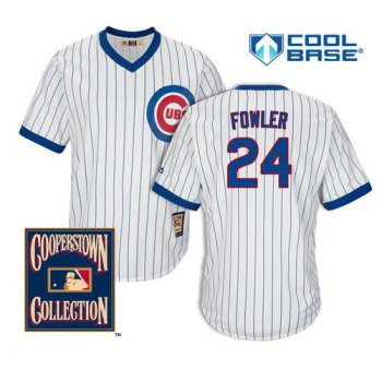 Men's Chicago Cubs #24 Dexter Fowler White Pullover 1968-69 Cooperstown Collection Cool Base Jersey