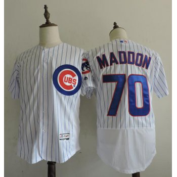 Men's Chicago Cubs Coach #70 Joe Maddon White Home 2016 Flexbase Majestic Baseball Jersey