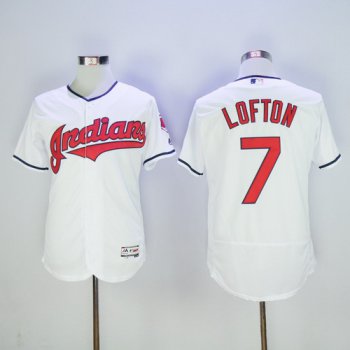 Men's Cleveland Indians #7 Kenny Lofton White Home 2016 Flexbase Majestic Baseball Jersey