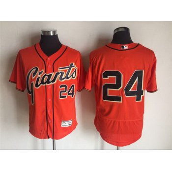 Men's San Francisco Giants #24 Willie Mays Retired Orange 2016 Flexbase Majestic Baseball Jersey