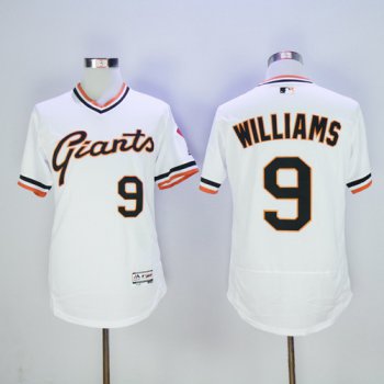 Men's San Francisco Giants #9 Matt Williams Retired White Pullover 2016 Flexbase Majestic Baseball Jersey