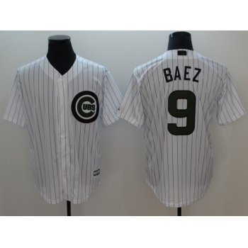 Chicago Cubs #9 Javier Baez White 2018 Memorial Day Cool Base Jersey