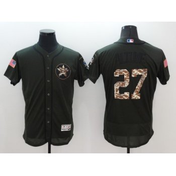 Men's Houston Astros #27 Jose Altuve Green Salute to Service 2016 Flexbase Majestic Baseball Jersey