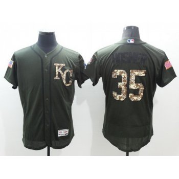 Men's Kansas City Royals #35 Eric Hosmer Green Salute to Service 2016 Flexbase Majestic Baseball Jersey