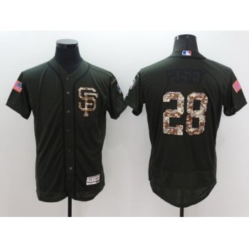 Men's San Francisco Giants #28 Buster Posey Green Salute to Service 2016 Flexbase Majestic Baseball Jersey