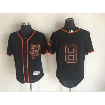 Men's San Francisco Giants #8 Hunter Pence Black SF 2016 Flexbase Majestic Baseball Jersey