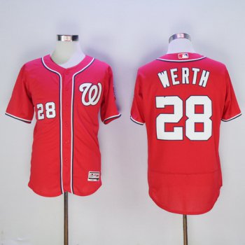 Men's Washington Nationals #28 Jayson Werth Red 2016 Flexbase Majestic Baseball Jersey