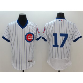 Men's Chicago Cubs #17 Kris Bryant No Name White Pullover 2016 Flexbase Majestic Baseball Jersey