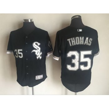 Men's Chicago White Sox #35 Frank Thomas Retired Black 2016 Flexbase Majestic Baseball Jersey