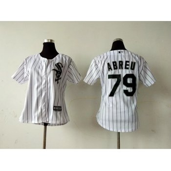 Men's Chicago White Sox #79 Jose Abreu White Pinstripe Cool Base Baseball Jersey