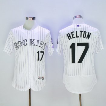 Men's Colorado Rockies #17 Todd Helton Retired White 2016 Flexbase Majestic Baseball Jersey