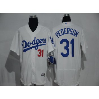 Men's Los Angeles Dodgers #31 Mike Piazza Retired White 2016 Flexbase Majestic Baseball Jersey