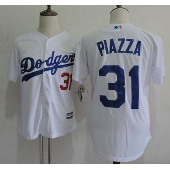 Men's Los Angeles Dodgers #31 Mike Piazza Retired White Collection Player Jersey