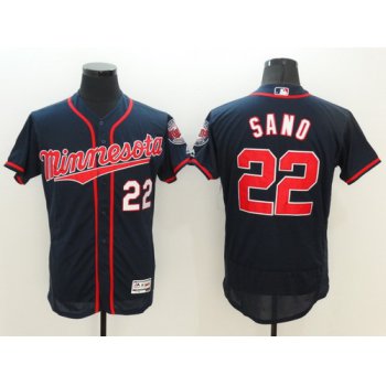 Men's Minnesota Twins #22 Miguel Sano Navy Blue 2016 Flexbase Majestic Baseball Jersey