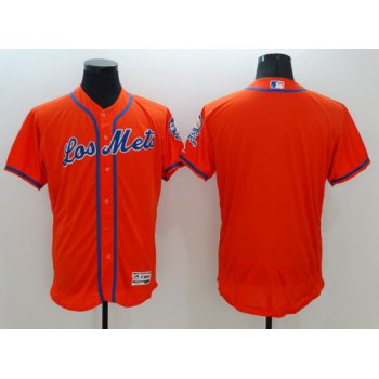 Men's New York Mets Blank Los Orange 2016 Flexbase Majestic Baseball Jersey