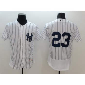 Men's New York Yankees #23 Don Mattingly Retired White 2016 Flexbase Majestic Baseball Jersey