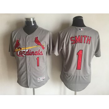 Men's St. Louis Cardinals #1 Ozzie Smith Retired Gray Road 2016 Flexbase Majestic Baseball Jersey