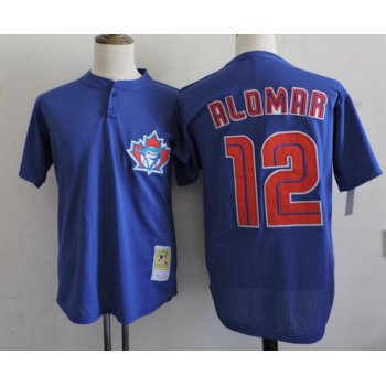 Men's Toronto Blue Jays #12 Roberto Alomar Mitchell & Ness 1997 Royal Blue Cooperstown Mesh Batting Practice Jersey