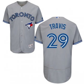 Men's Toronto Blue Jays #29 Devon Travis Gray Road 2016 Flexbase Majestic Baseball Jersey