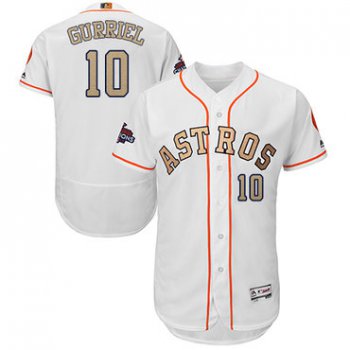 Houston Astros #10 Yuli Gurriel White FlexBase Authentic 2018 Gold Program Cool Base Stitched MLB Jersey