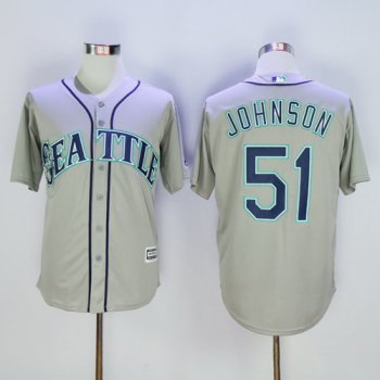 Men's Seattle Mariners #51 Randy Johnson Retired Gray 2015 MLB Cool Base Jersey