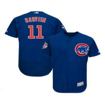 Men's Chicago Cubs #11 Yu Darvish Royal Blue Stitched MLB Flex Base Jersey