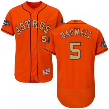 Men's Houston Astros #5 Jeff Bagwell Orange 2018 Gold Program Flexbase Stitched MLB Jersey