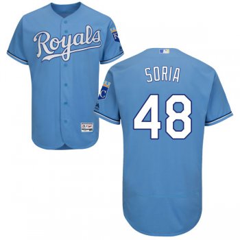 Men's Kansas City Royals #48 Joakim Soria Majestic Light Blue 2016 Flexbase Authentic Collection Jersey