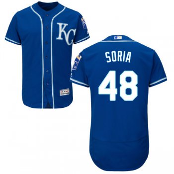 Men's Kansas City Royals #48 Joakim Soria Majestic Royal Blue 2016 Flexbase Authentic Collection Jersey