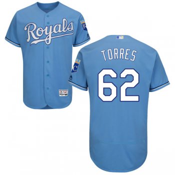 Men's Kansas City Royals #62 Ramon Torres Majestic Light Blue 2016 Flexbase Authentic Collection Jersey