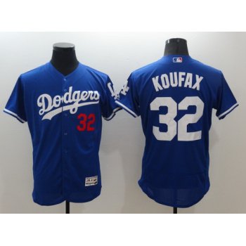 Men's Los Angeles Dodgers #32 Sandy Koufax Retired Blue 2016 Flexbase Majestic Baseball Jersey