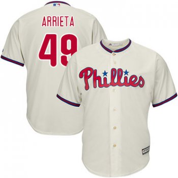 Philadelphia Phillies #49 Jake Arrieta Cream New Cool Base Stitched MLB Jersey