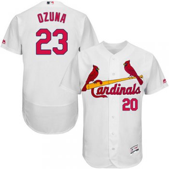 St. Louis Cardinals #23 Marcell Ozuna White Flexbase Authentic Collection Stitched MLB Jersey