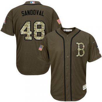 Boston Red Sox #48 Pablo Sandoval Green Salute to Service Stitched MLB Jersey