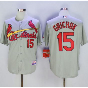 Cardinals #15 Randal Grichuk Grey Cool Base Stitched MLB Jersey